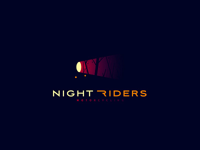 Nightriders Logo branding cajva emblem forest headlights light logo mark motorcycle motorcycling night riders