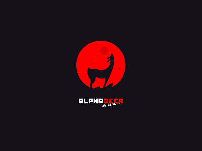 Alpha Deer Cajva Logo Dribble alpha branding cajva deer emblem identity makr moon red wild