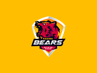 Ragin Bears Sport Team Logo bear cajva e sport emblem logo mark rage shield team