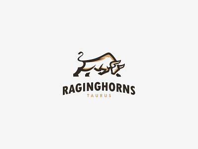 Bull Raging Horns Taurus Logo animal branding bull cajva emblem gold identity logo mark rage taurus