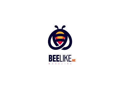 BeeLike.me Magazine Logo bee beelike bees branding cajva emblem fly like logo mark me zum