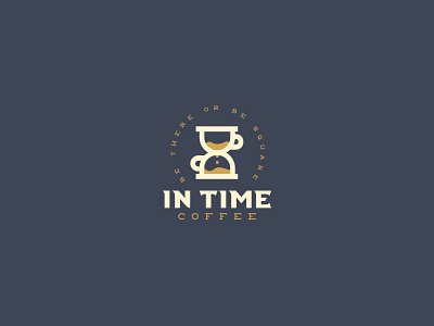 In Time Coffee Logo brand branding cafe cajva clepsidra coffee identity logo mark time