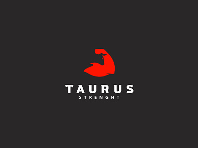 Taurus strenght branding bull cajva fitness gym identity logo muscle negative space taurus