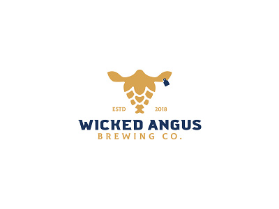 Wicked Angus angus beer brew brewery brewing cajva cow design identity logo