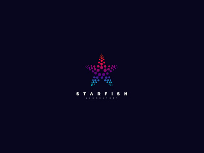 Starfish Laboratory Logo branding cajva dna identity laboratory labs logo medicide molecules star starfish