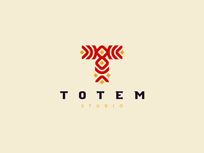 Totem brand branding cajva design identity logo monogram orange red t totem