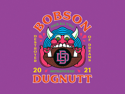 Bobson Dugnutt demon design doodle fantasy football fun illustration logo