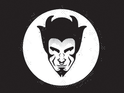Devil Head black and white design devil fun head illustration logo