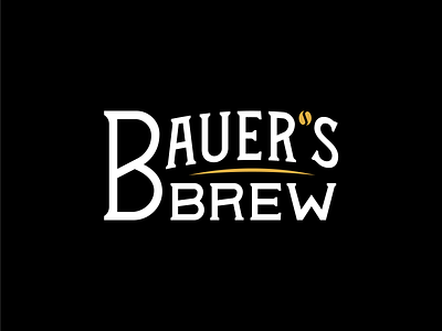 Bauer's Brew black branding brew coffee design gold logo