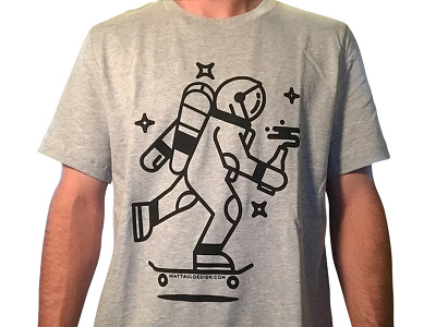 Space Boarder Shirt astronaut boarder design fun illustration one color skateboarding space t shirt