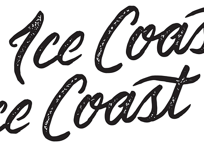 Ice Coast custom script design doodle fun ice coast lettering script