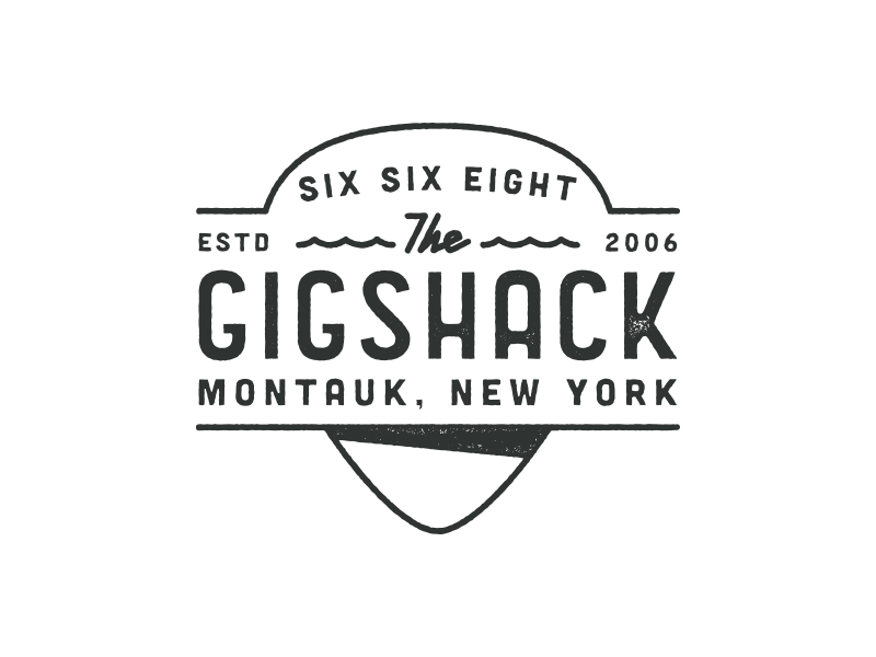 Gigshack design logo logo lockup montauk music new york restaurant summer vibes surf