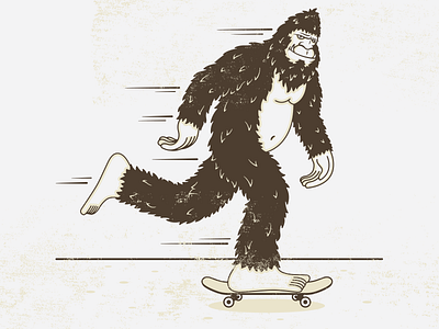 Skating Sass doodle fun illustration oregon portland sasquatch skateboarding