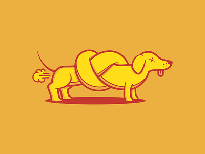 Knotshund dachshund design dog doodle fart fun illustration