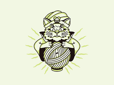 Catune Teller cat doodle fortune teller fun illustration ryan wattaul yarn ball