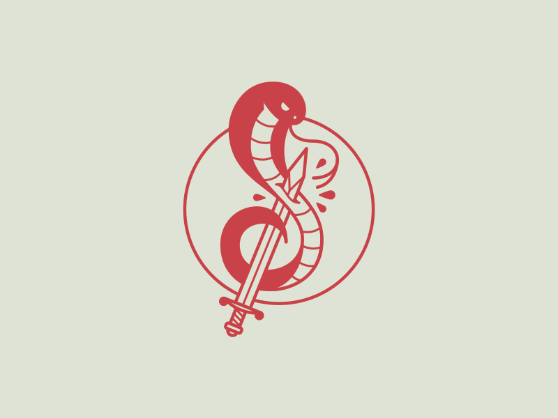 Still Pretty 2 color fun illustration lettering snake sp still pretty sword