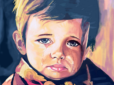Crying boy art digitalarts digitalpainting portrait