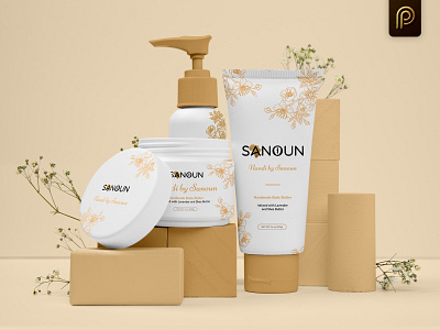 Sanoun Handmade Body Butter Product Packaging Design body branding butter cream design handmade label design package packaging packaging design packagingpro product