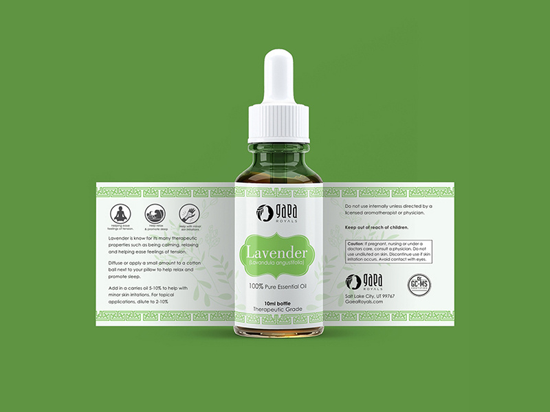 100% pure essential oil concept label design by PackagingPro Design on