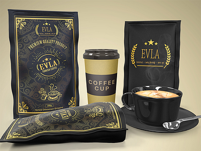 Premium quality product concept label design. brand coffee illustration label logo packaging product quality