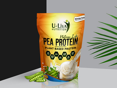 Pea Protein Concept Label Design brand branding concept design flavour illustration label label design logo nutrein package packaging packaging design packagingpro pea product protein typography