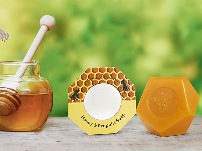 Honey & Propolis Soap brand branding concept design honey illustration label label design logo package packaging packaging design packagingpro product soap