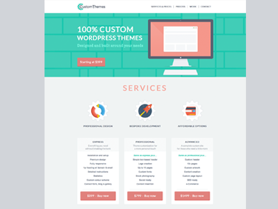 CustomThemes.com preview flat icons illustration website