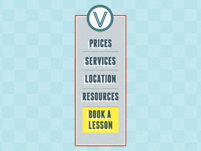 Viv's School of Motoring Nav blue menu navigation