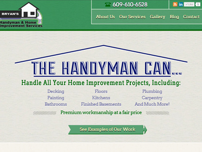 Handyman websites green website wood