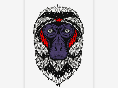 Mountain Monkey drawing illustration photoshop