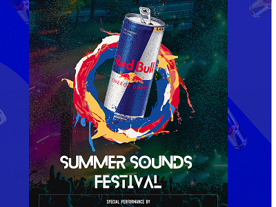 Red Bull Festival Poster branding design illustrator logo mockup photoshop vector