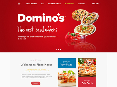 Domino's Pizza Website Design app branding design illustrator logo mockup photoshop ui ux web