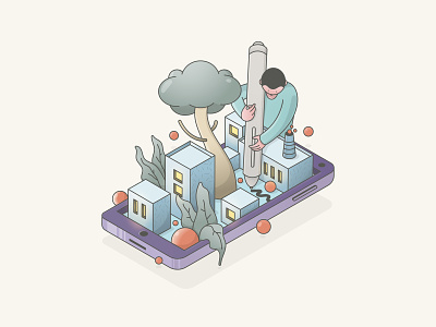 Creativity World character character art character concept city design doodle graphic icon illustration isometric isometric art isometric design vector