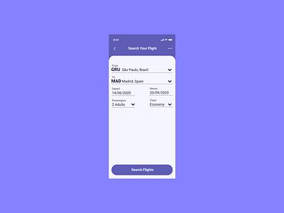 Flight Search for #DailyUI #068