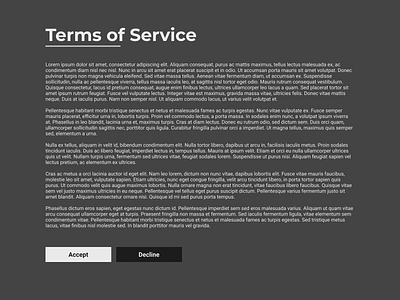 Terms of Service for #DailyUI #089