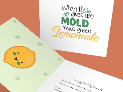 To my moldy friend birthdaycard card illustration illustrator lemon mold moldy vector