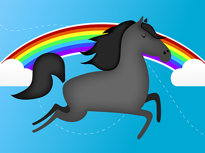 Fabulous horse illustration illustrator pony rainbow vector