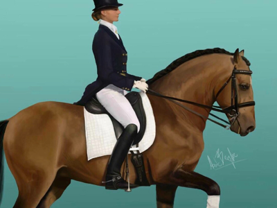 Dressage art digital dressage horse painting photoshop rider