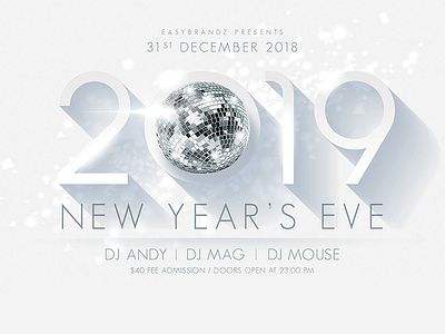 2019 New Years Flyer Template 2019 clean icon layout mockup new year new year 2019 new year eve prototype template ui ux design uielements vector web design