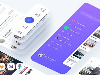 Atro Mobile UI Kit adobe xd android dark icons illustraion ios light mobile app mobile ui kit sketch ui ux ui kit