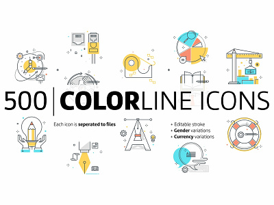 Color line icons app icons background branding collection colorline design design icon icon icon app icons set illustration lesson vecor