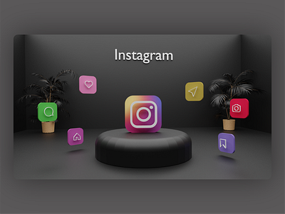 instagram 3d 3d 3dlogo app black blender brand identity branding design icon illustration illustrator instagram intagaram animation modeling ui ui design uidesign uiux webdesign website