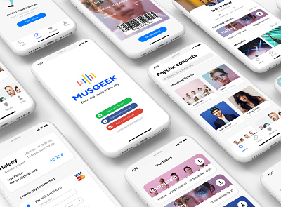 Mobile app to search for concerts artists concert design mobile app music app profile tickets ui ux