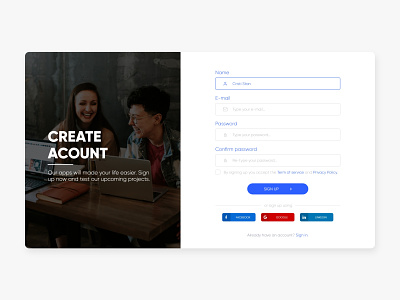 Daily UI - 001 - Sign up page