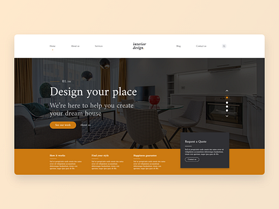 Interior Design Landing Page UI concept design landing page site design ui ux uxdesign web webdesign website