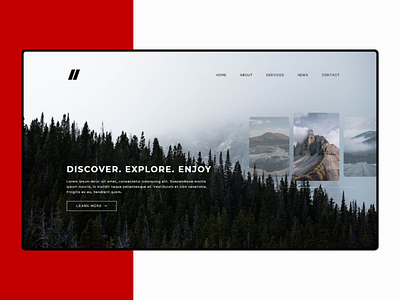 Design 001 - Discover, Explore, Enjoy concept design landing page ui ux uxdesign web web 2.0 webdesign website