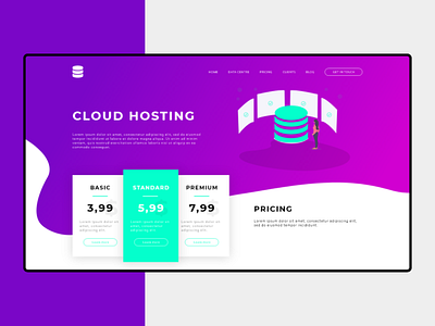 Design 002 - Cloud Hosting concept design front end landing page site design ui ux uxdesign webdesign website