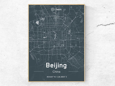 Beijing City Poster branding china cincinnati dark theme icon identity logo map office poster type typography