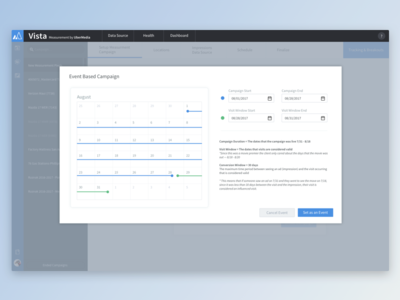 Measurement - Date Picker clean design dashboard date picker event picker light location data modal