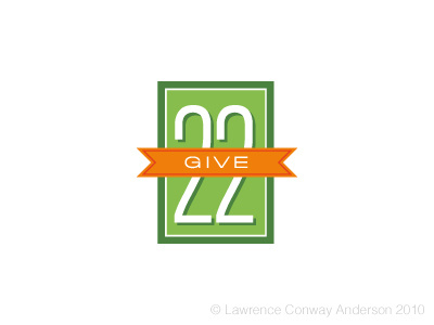 Give 22 give 22 green logo orange retro